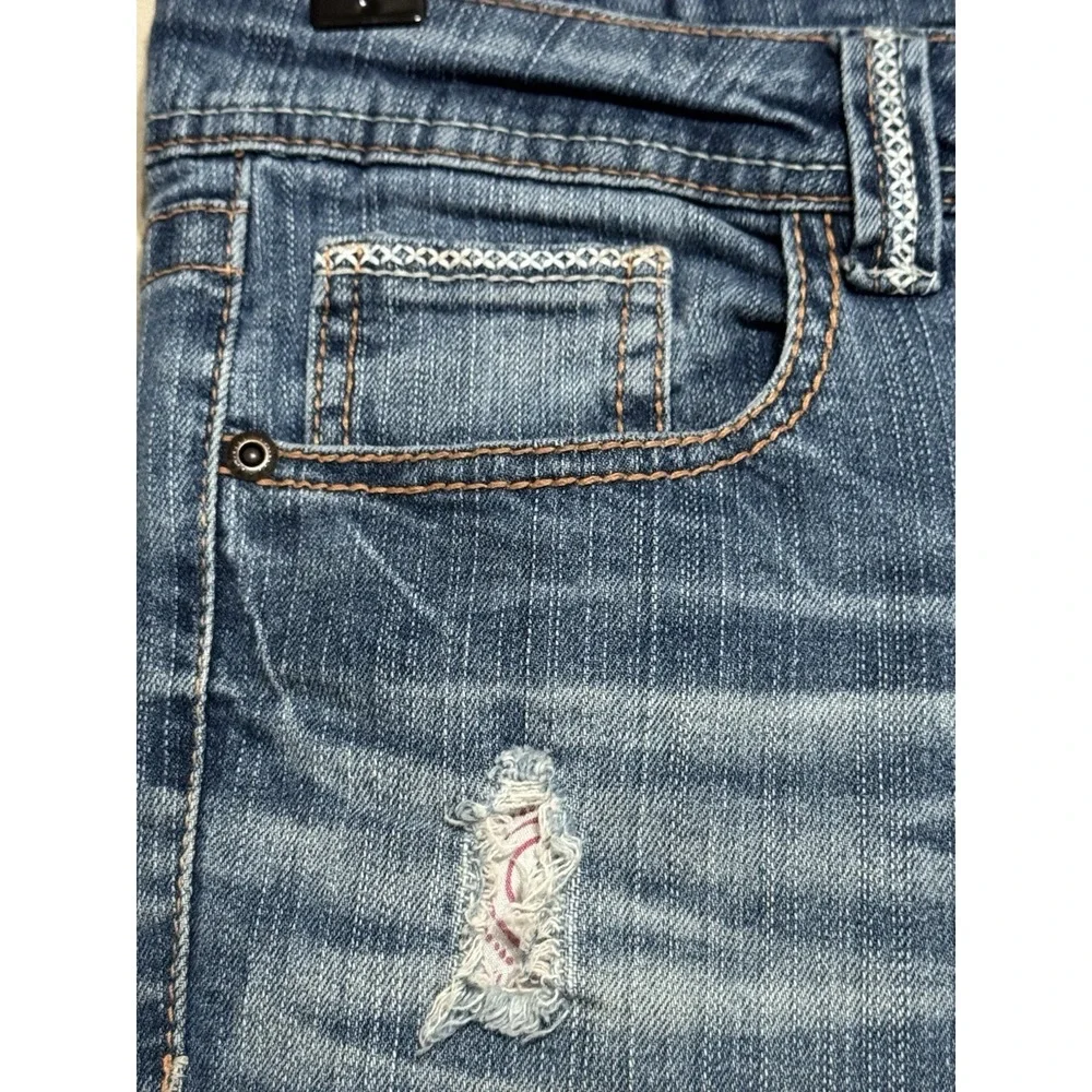 Vanity Jeans Women's *fits 28x32 Tall Blue Y2K Low Rise Flare Hippie Festival - Picture 3 of 14